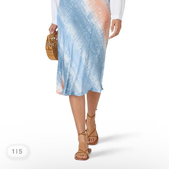 Rent the Runway Elegant Blue and Peach Women's Skirt - Picture 1 of 2